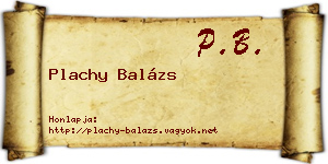Plachy Balázs névjegykártya